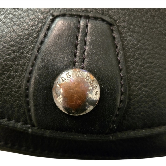 Rag & Bone Black Leather Saddle Bag Silver Tone Hardware Magnetic Flap Closure - Picture 11 of 12